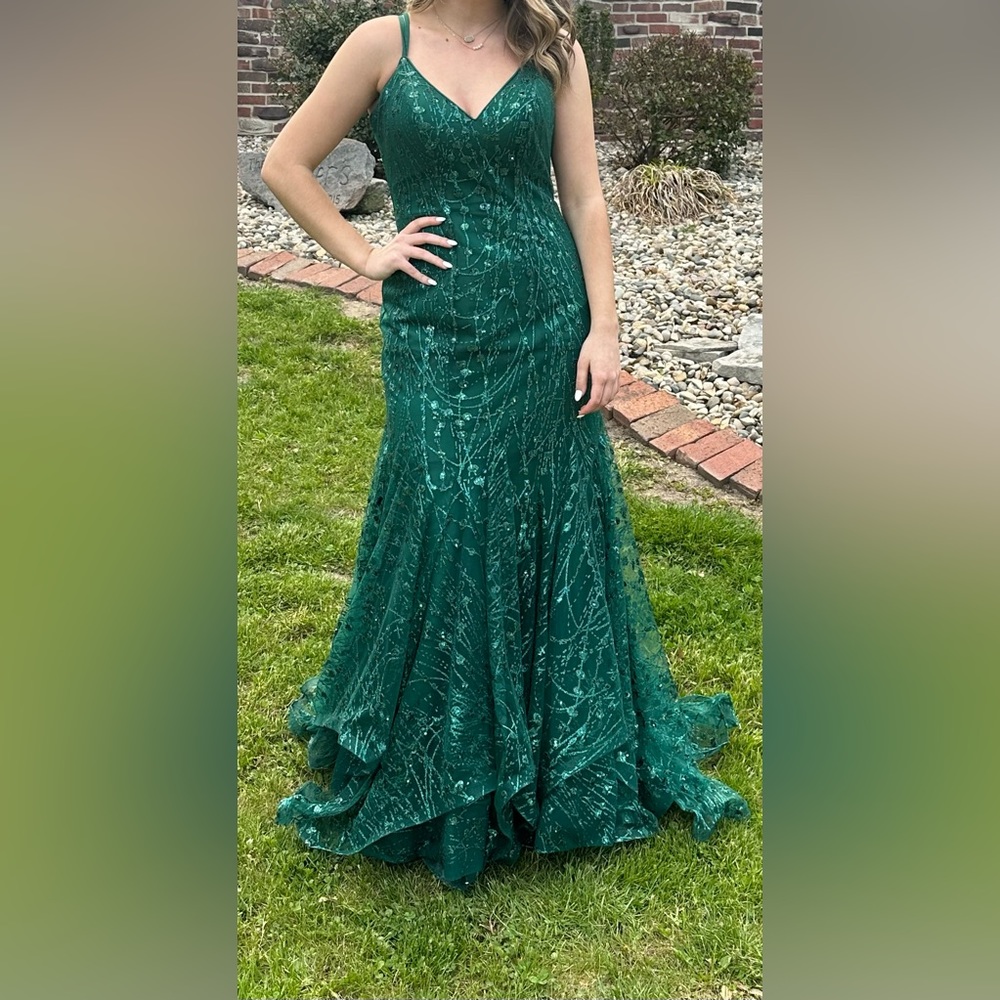 Emerald Green prom dress. Purchased from M2 in Champaign, IL